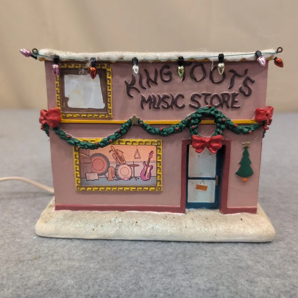 The Simpsons Christmas Village King Toots Music Store Light Up Building Decor - Picture 2 of 9